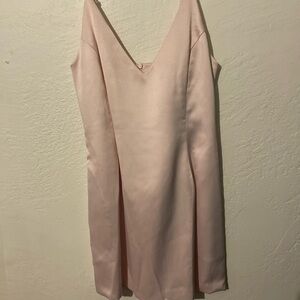 Chic Blush V-Neck Mini Dress